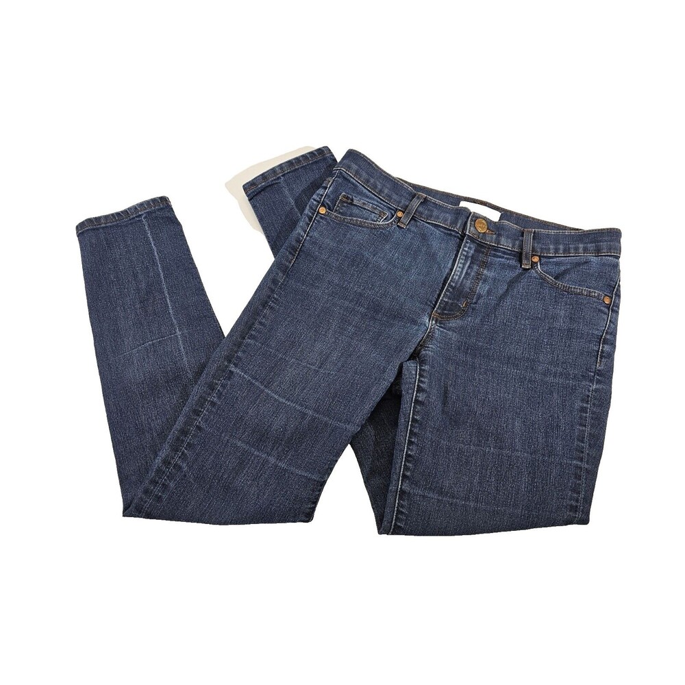 LOFT Ann Taylor Womens 6/28 Modern Skinny Mid Rise Blue Stretch Denim Jeans‎ EUC